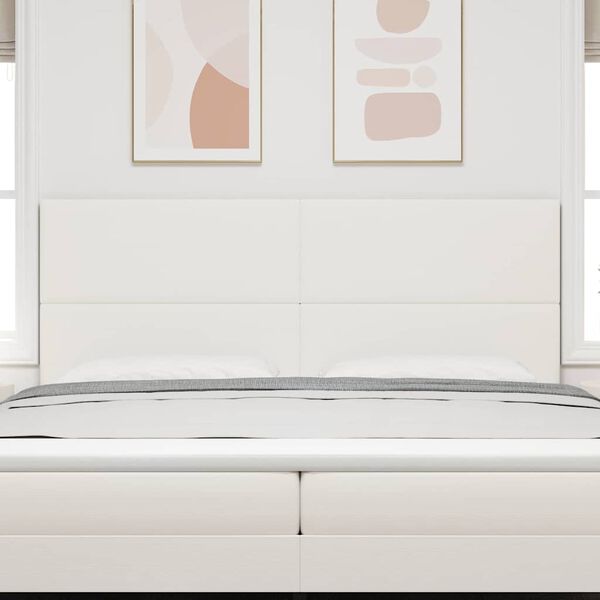 vidaXL Hoofdbord met hoofdeinde Cr&egrave;me 200 cm Nep Leer