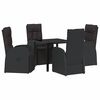 vidaXL Tuin eettafelset 5 st Zwart poly rattan