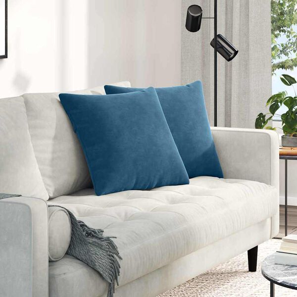vidaXL Sofa Kussens 2 stuks Blauw 50 x 50 cm Cordstof