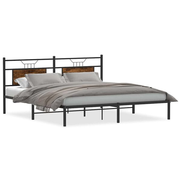 vidaXL Bedframe zonder matras 183x203 cm spaanplaat gerookt eiken