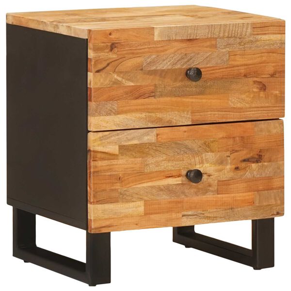 vidaXL Nachtkastje 2 pcs Bruin 40 x 33 x 46 cm Massief Mango Hout