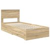 vidaXL Bedframe met hoofdeinde Sonoma Eiken 90 x 190 cm Bewerkt hout