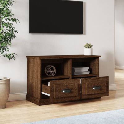 vidaXL Tv-meubel 80x35x50 cm bewerkt hout bruin eikenkleur