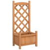 vidaXL Plantenbak met latwerk 40x30x90 cm massief vurenhout bruin