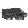 vidaXL Tuinbankenset 7 st Grijs poly rattan