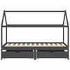 vidaXL Kinderbedframe met lades grenenhout donkergrijs 90x200 cm
