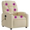 vidaXL Massagestoel met cr&egrave;mekleurige stof