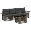 vidaXL Tuinbankenset 5 st Grijs en Donkergrijs poly rattan
