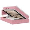 vidaXL LED Opslagbed met Matras Roze 120 x 200 cm Fluweel