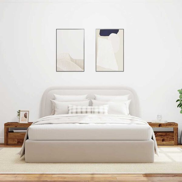 vidaXL Nachtkastjes 2 st met LED's 60x35x40 cm oud houtkleurig