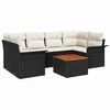vidaXL Tuinbankenset met opslag 7 pcs Zwart en Cr&egrave;me poly rattan