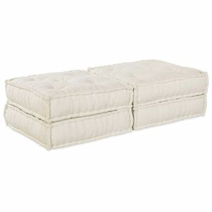 vidaXL Modulair Sofabet 2 pcs Cr&egrave;mekleurig 140 x 70 x 36 cm Stof