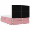 vidaXL Opslag bed met matras met matras Roze 140 x 190 cm Fluweel