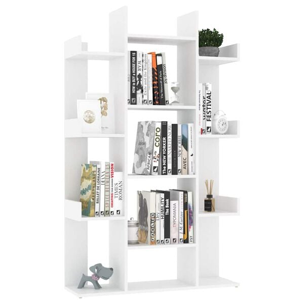 vidaXL Boekenkast 86x25,5x140 cm bewerkt hout wit