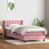 vidaXL Boxspring met matras fluweel roze 80x210 cm