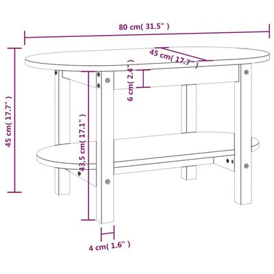 vidaXL Salontafel 80x45x45 cm massief grenenhout zwart