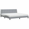 vidaXL Bed met matras "Hanko" stof lichtgrijs 200x200 cm