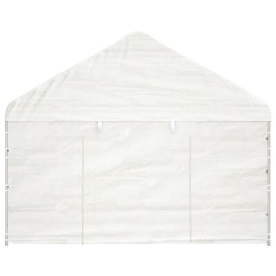 vidaXL Prieel met dak 8,92x4,08x3,22 m polyetheen wit