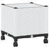 vidaXL Tuinschaal met wielen Wit 40 x 40 x 44 cm PP