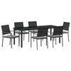 vidaXL Tuin eettafelset 7 st Zwart en Licht Grijs PE Rattan