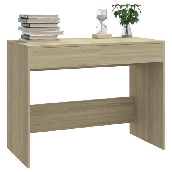 vidaXL Bureau 101x50x76,5 cm bewerkt hout sonoma eikenkleurig