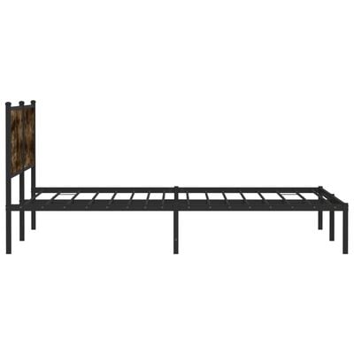 vidaXL Bedframe hoofd- en voeteneinde metaal bruin eiken 140x200 cm