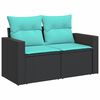 vidaXL 10-delige Loungeset met kussens poly rattan zwart