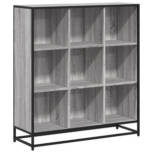 vidaXL Boekenkast 97,5x33x107,5 cm bewerkt hout en metaal grijs sonoma