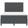 vidaXL Boxspring bed Donkergrijs en Wit 203 x 144 x 128 cm
