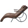 vidaXL Chaise longue met kussen su&egrave;de-look stof bruin