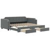 vidaXL Slaapbank onderschuifbed en lades 100x200 cm stof donkergrijs