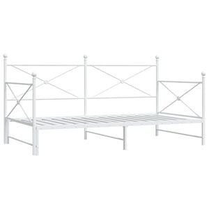 vidaXL Slaapbank met onderschuifbed zonder matras 107x203 cm staal wit