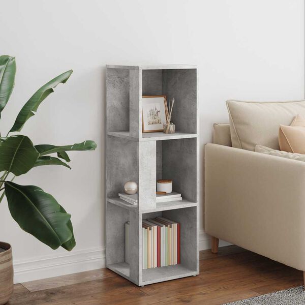 vidaXL Hoekkast 33x33x100 cm bewerkt hout betongrijs