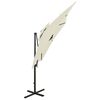 vidaXL Zweefparasol met dubbel dak 250x250 cm zandkleurig