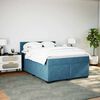 vidaXL Boxspring met matras fluweel donkerblauw 140x190 cm