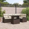 vidaXL Tuin Sofa Set met kussen met opslag 6 pcs Bruin Poly riet