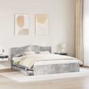 vidaXL Bedframe met lade Beton Grijs 200 x 200 cm Ingenieurshout