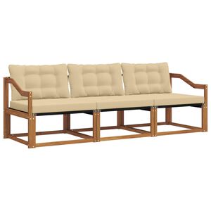 vidaXL Buiten bankenset 3 st Natuurlijk en Beige