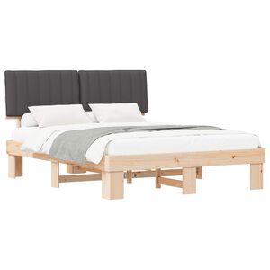 vidaXL Bedframe met Gevoerd Hoofdgedeelte Donkergrijs 160 x 200 cm