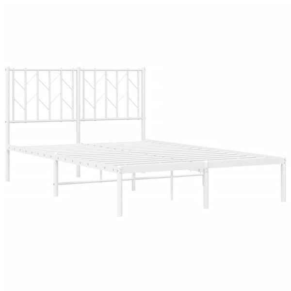 vidaXL Bedframe met hoofdbord metaal wit 120x190 cm