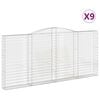 vidaXL Schanskorven 9 st gewelfd 400x30x180/200 cm ijzer