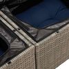 vidaXL 5-delige Loungeset met kussens poly rattan acacia grijs