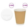 vidaXL Papieren koffiekopjes met deksel 1000 st 12oz 300 ml