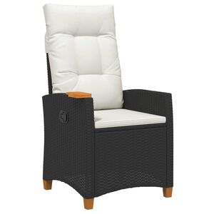 vidaXL Verstelbare stoel met theeplaat poly rattan