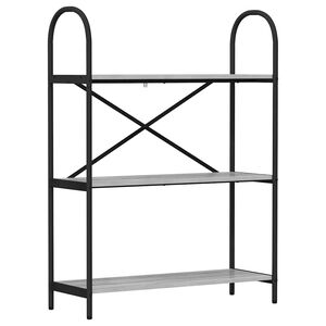 vidaXL Boekenkast 3-laags 80 x 30 x 109 cm Bewerkt hout Grijs Sonoma