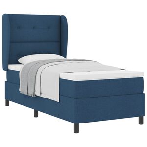 vidaXL Boxspring bed met matras met hoofdeinde Blauw 80 x 200 cm Stof
