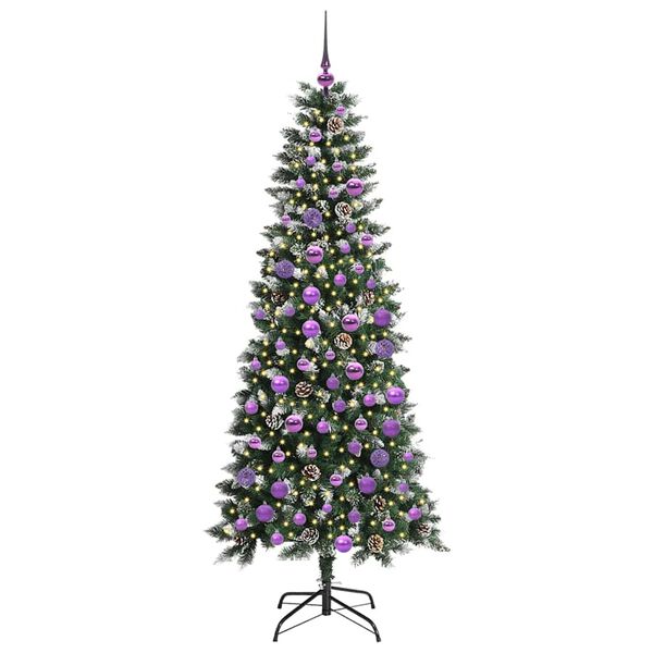 vidaXL Kunstkerstboom met 300 LED Groen 180 cm PVC en Plastic en Staal
