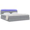 vidaXL Opbergbed met LED met matras Lichtgrijs 200 x 200 cm Stof