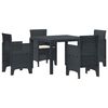 vidaXL Tuin Eetset 5 st Antraciet Polypropyleen