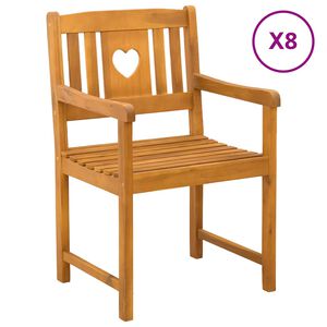 vidaXL Tuinstoelen 8 pcs Naturel Massief Acaciahout